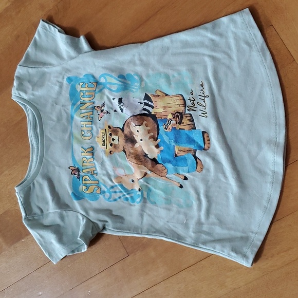Girls Smokey The Bear "Spark Change Not A Wildfire" T-Shirt Size XS Large NWT - Picture 1 of 2